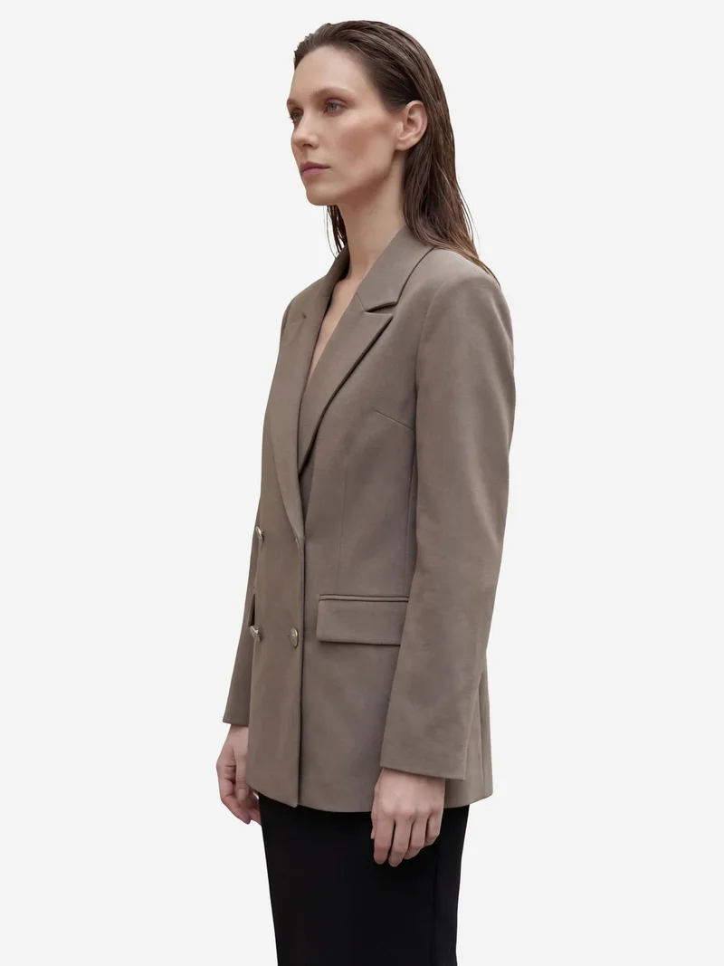 MY FASHION Khaki Green MY FASHION Buttoned Blazer Jacket for Women | Best Price UAE
