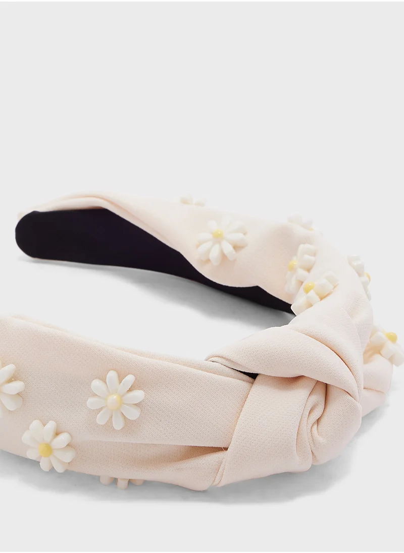 Ginger Embellished Daisy  Floral Headband
