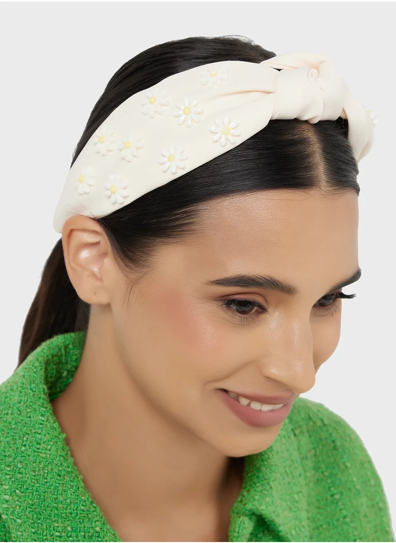 Ginger Embellished Daisy  Floral Headband