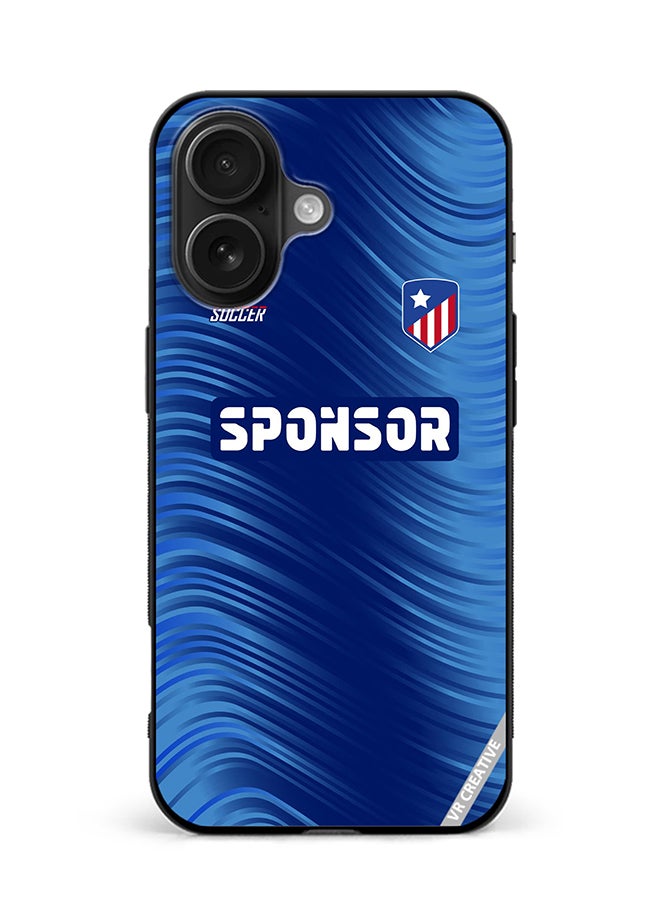 Protective Case Cover For Apple iPhone 16 Soccer Jersey Design Multicolour