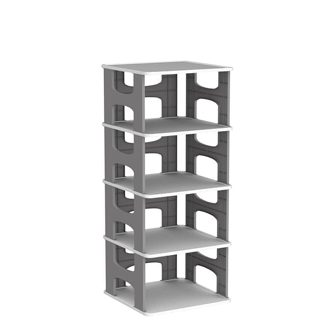 PEACORA 4Layer Shoes Rack for Home Plastic Adjustable Shoe Stand Organizer Stackable Storage Bedroom entryway Slots Shelf Footwear Rack MultiPurpose - Image 1