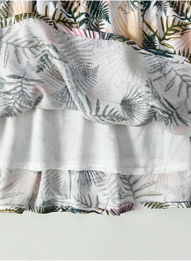 BELLA MODA - All-Over Print Button Detail Long Sleeves Dress by Styli - Image 1
