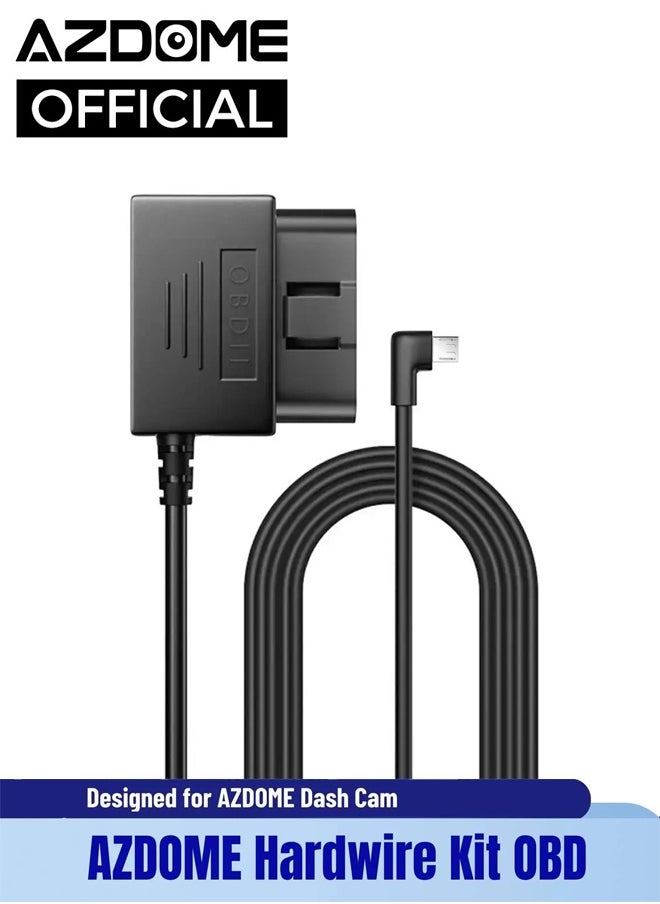 أزدوم مجموعة توصيل OBD من AZDOME لكاميرا القيادة M550/M300S، كابل موقف بمنفذ Type-C، دعم مراقبة الوقوف على مدار 24 ساعة  - Image 1