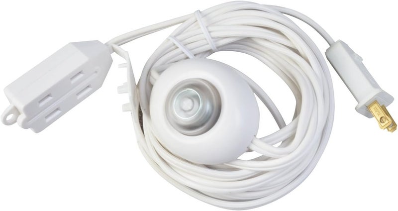 Extension Cord With 3-Outlet Light Switch And Indicator Light (15 Ft, White)