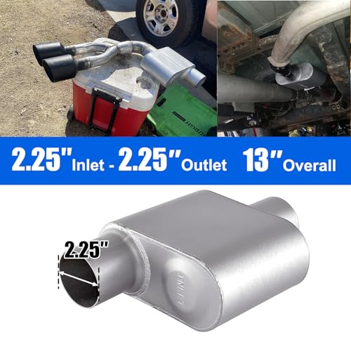 Floshine Universal Mufflers,Performance Automotive Exhaust Muffler，Single Chamber 2.25 inch inlet (ID) 2.25 inch outlet (ID) FH72441 - Image 5