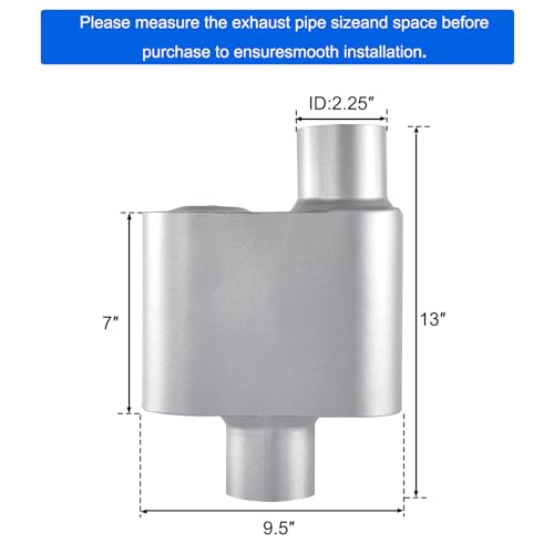 Floshine Universal Mufflers,Performance Automotive Exhaust Muffler，Single Chamber 2.25 inch inlet (ID) 2.25 inch outlet (ID) FH72441 - Image 2