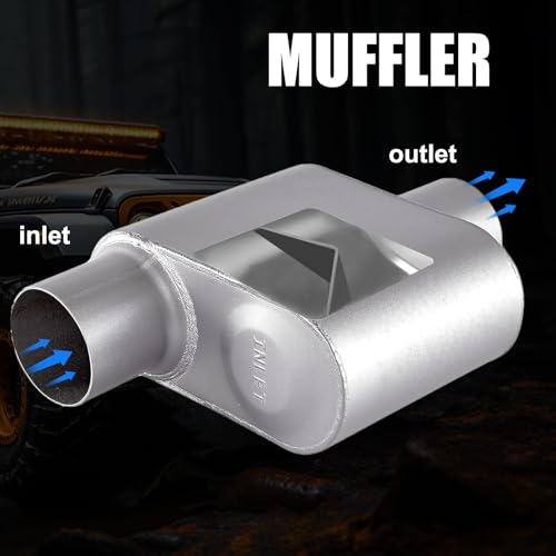 Floshine Universal Mufflers,Performance Automotive Exhaust Muffler，Single Chamber 2.25 inch inlet (ID) 2.25 inch outlet (ID) FH72441 - Image 4