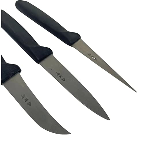 Bridge2shopping Stainless Steel Fruit and Vegetable Carving Knives with Plastic Handle, Set of 3, Black and Silver - Image 4