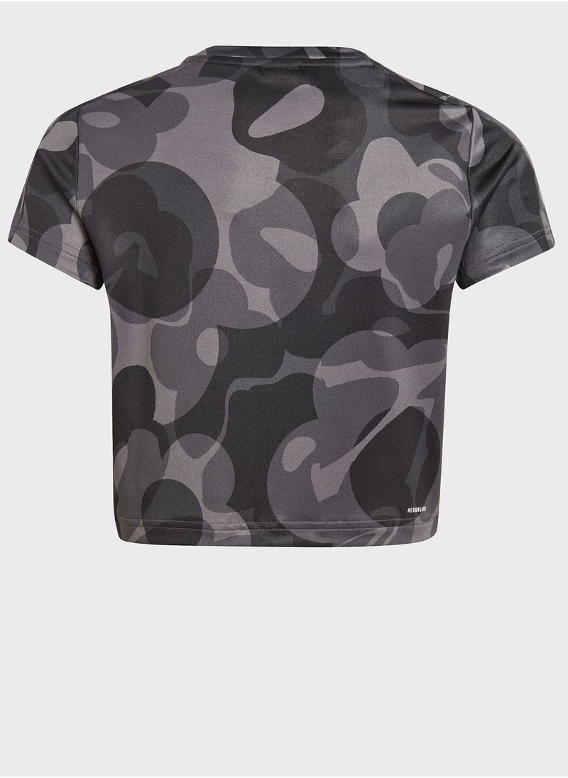 Adidas - Junior Girls Train Essential All Over Printed T-shirt - Image 1