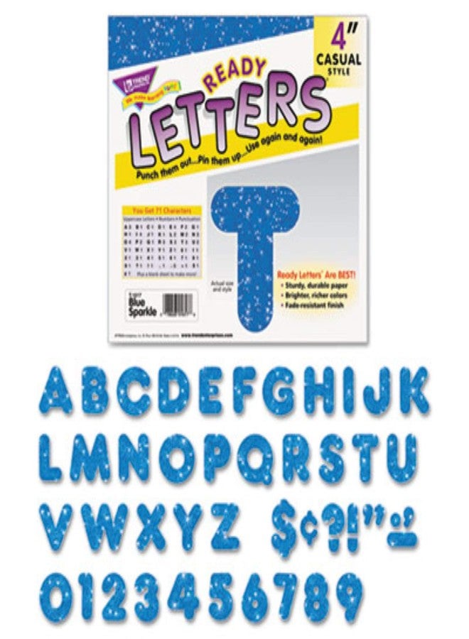 Trend Enterprises Blue Sparkle 4" Uppercase Punch-Out Ready Letters Set by TREND Enterprises, Inc. - Image 2