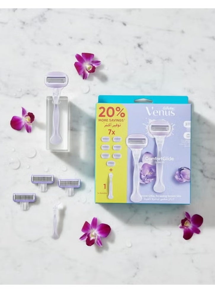 فينوس جيليت فينوس كومفورت جلايد بريز ماكينة الحلاقة النسائية مقبض واحد + 7 شفرات تبديل - Image 4