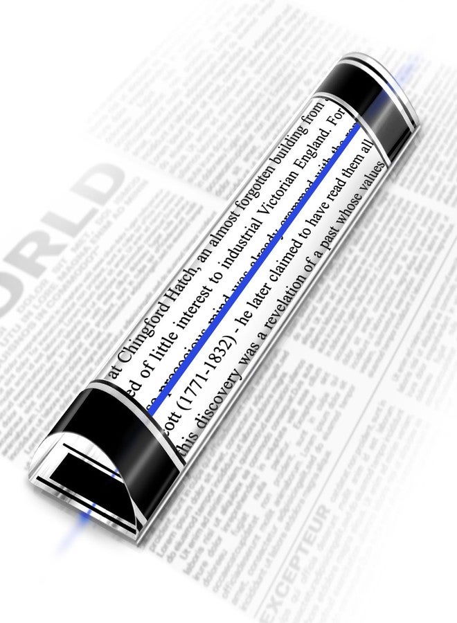 UCandy 2X Magnifying Ruler with Blue Tracker Line, 6" Ruler with Magnifying Bar, Magnifier Mahjong Finder for Reading Bible, Books and Card Games,Mahjong Line Magnifying Finder - Image 1