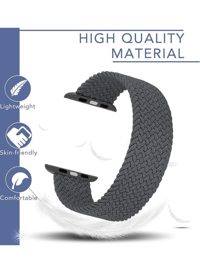 Captaintech - Braided Solo Loop Stretchy Strap Compatible with Apple Watch Band SE 42/44mm iWatch Series 7/6/5/4/3/2/1 Bright Orange - Image 1