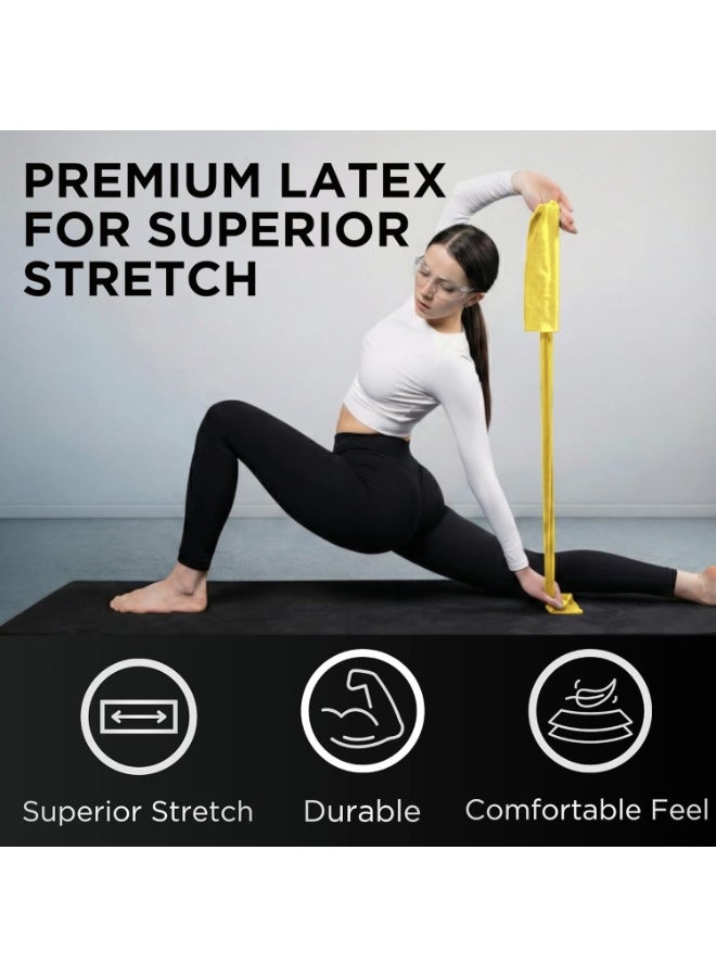 Resistance Band Set, Professional Latex Elastic Bands for Upper & Lower Body & Core Exercise, Physical Therapy, Lower Pilates, At-Home Workouts, and Rehab, 5 Foot, Blue & Black, Advanced - Image 5