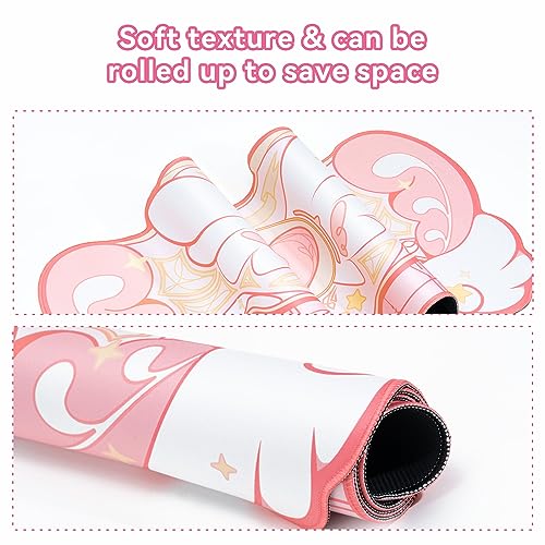 GeekShare Kawaii Mouse Pad Wrist Rest Support Set NonSlip Rubber Base Desk Mat and Memory Foam Wrist Rest for Keyboard and MousePerfect for Gamingor Home Office Work Star Wings Series - Image 3