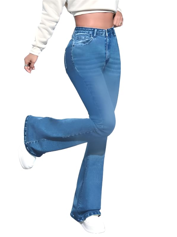 Waltz Women High Rise || Bootcut || High Waist || Flared || Light Blue Wide Leg || Bell Bottom Jeans 28 - Image 1