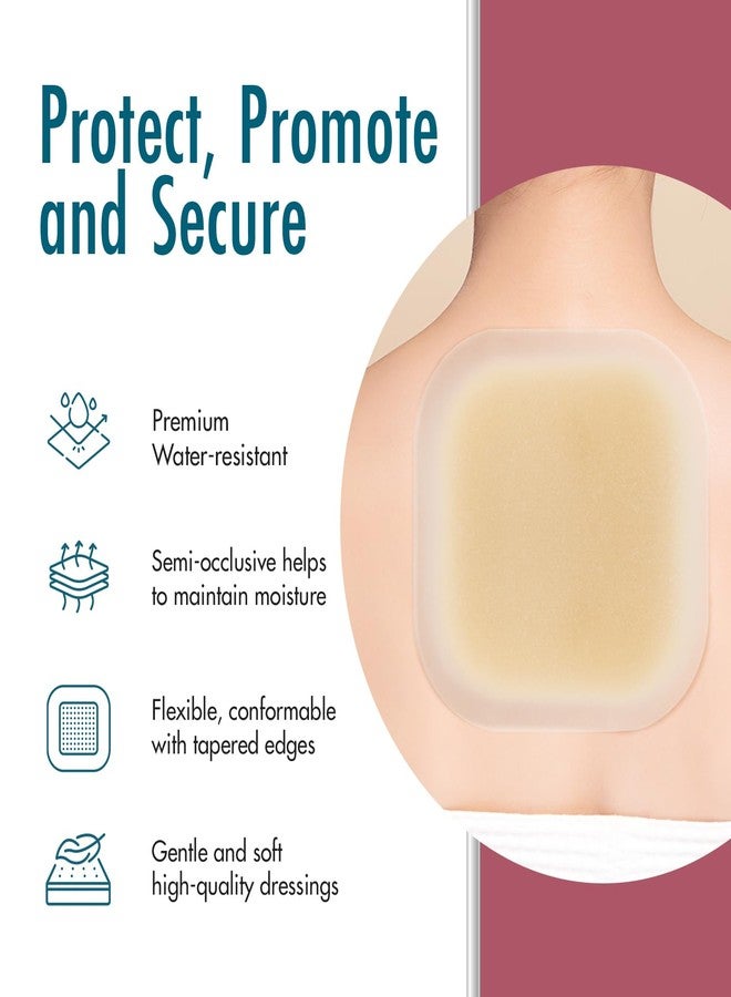 Dynarex Dürma+ DynaDerm™ Hydrocolloid Dressing - Sterile Bordered Wound Patch - Water-Resistant - Flexible Protection - Thin - 6" x 6" - 5 per Box - Image 3