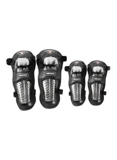 Generic Set of Motocross Warm Knee Pads-Elbow. Curved Adjustable Steady Design for Comfortable Riding, Stainless Steel, Breathable fabric Knee Cap Guard Braces, Racing Guards Protector for Unisex Adult  - Image 3