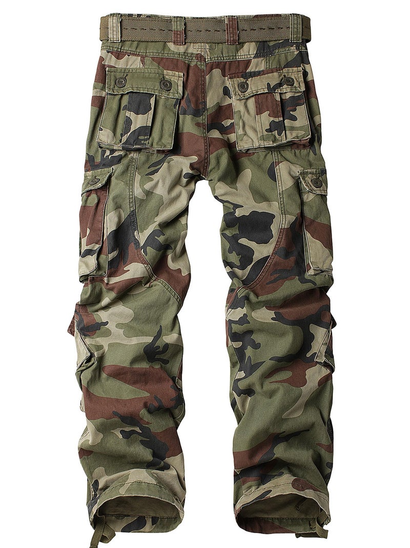 AKARMY Men's Casual Cargo Pants Military Army Camo Pants Combat Work Pants with 8 Pockets Battlefield Camo 42 - Image 2