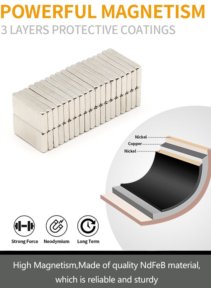 20 قطعة مغناطيس 20mm العاشر 10mm العاشر 3mm N35 الحديد البورون سوبر سوبر مغناطيس النيوديميوم مغناطيس دائم قوي 0.79x0.39x0.12 بوصة مغناطيس الثلاجة - Image 4