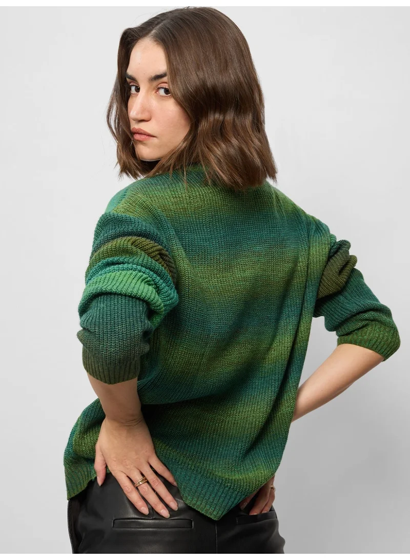 The Souled Store  The Souled Store Women Fern Knitted Ombre Green Oversized Sweaters for Women | Best Price UAE