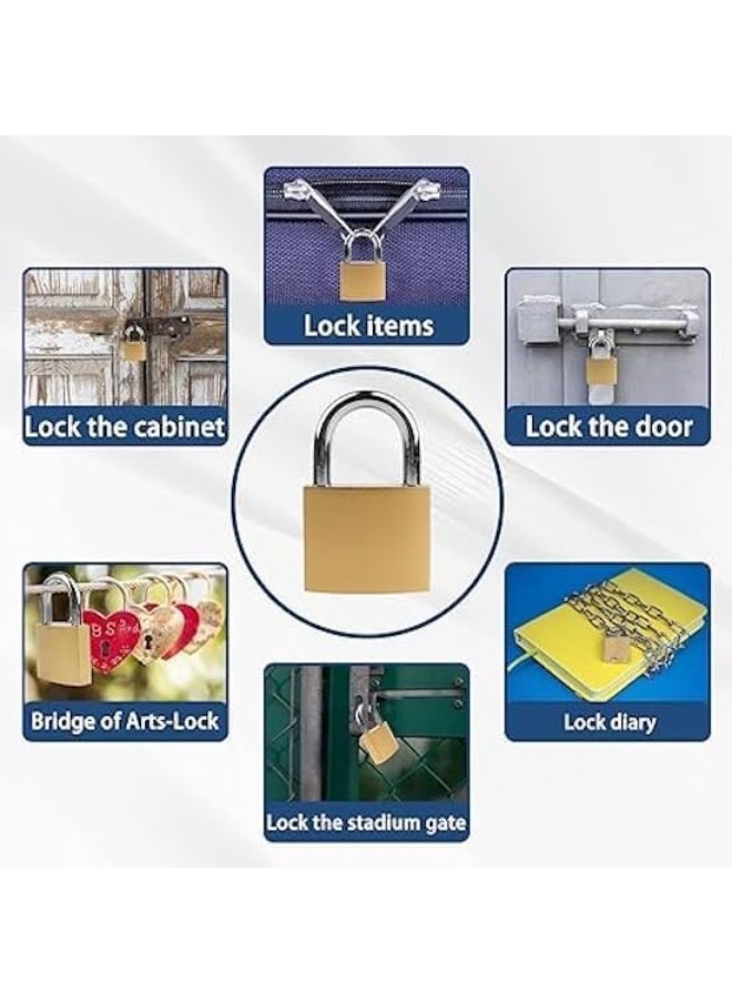 Biella Shackle Padlock With Keys - Outdoor Security Padlock For Shed, Luggage Lock, Backpack, Gym Locker Lock, Suitcase Lockgarage. (25Mm)  - Image 5