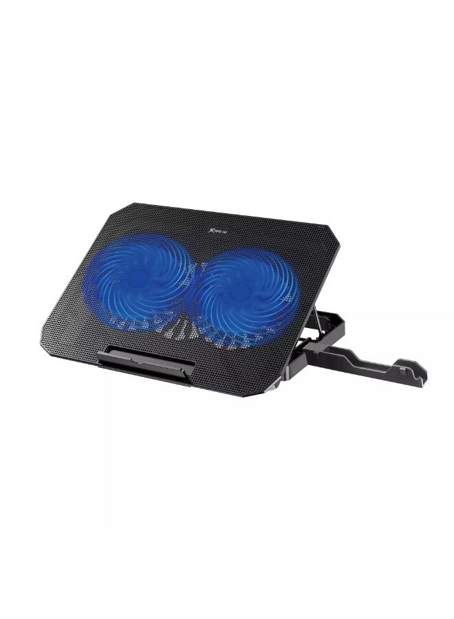 XTRIKE ME FN818 Laptop Cooling Pad Stand - 2 x Blue Led Fans – 2 USB Ports - Support UP 17 Inch - Image 1