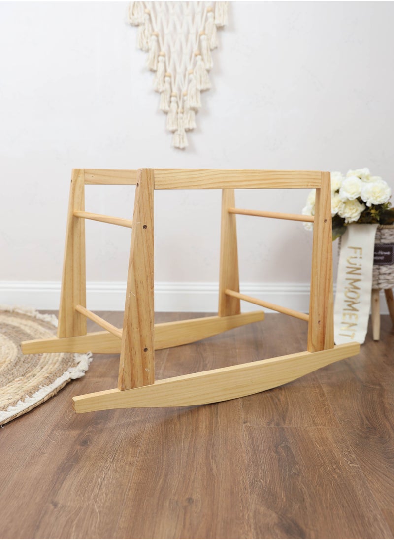 FUN MOMENT - Moses Basket Cot White Color with Rocking Stand - Image 1