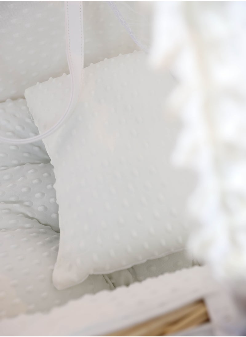 FUN MOMENT - Moses Basket Cot White Color with Rocking Stand - Image 1