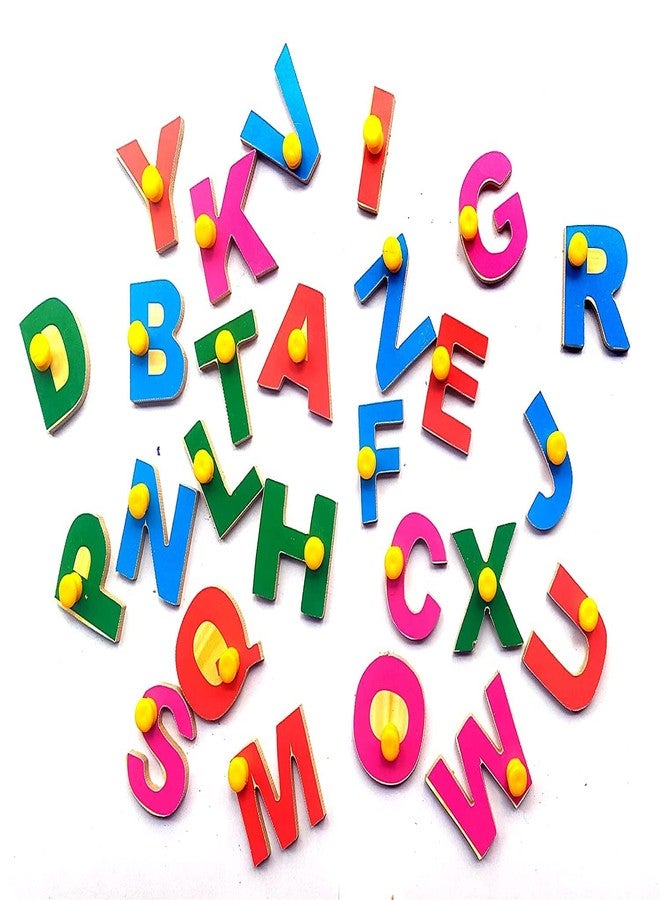 EL SMO Wooden Capital Alphabets Letters Learning Educational Tray Toy for Kids, Pre-School Learning Kit, Colorful Learning Letters Alphabets Board Unisex Children - Image 4