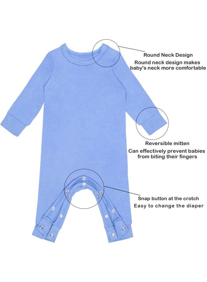 GUISBY Baby Long Sleeve Pajamas, Soft Footless with Snap Closure Romper 3 Piece Sets 6-12 Months - Image 3