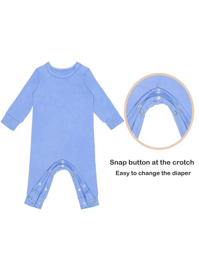 GUISBY Baby Long Sleeve Pajamas, Soft Footless with Snap Closure Romper 3 Piece Sets 6-12 Months - Image 4