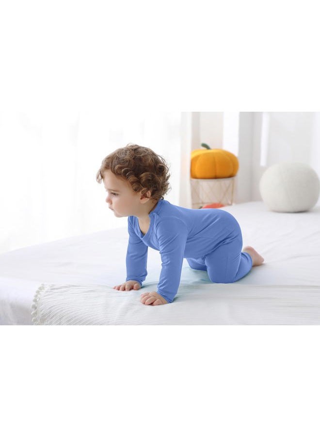 GUISBY Baby Long Sleeve Pajamas, Soft Footless with Snap Closure Romper 3 Piece Sets 6-12 Months - Image 2
