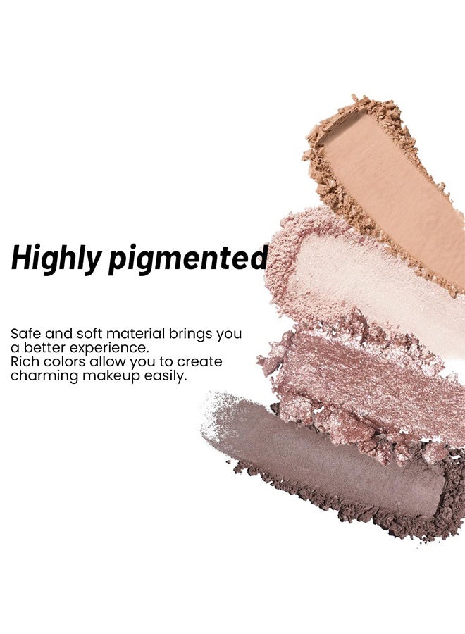 MYHO Eyeshadow - Quads Matte Eye Shadow Powder Makeup Palette - Nudes Brown & Champagne Pink Shimmer Eyeshadow, Long-Lasting Eyeshadow Waterproof Anti-Smudge, Sombras De Ojos, with Built-In Mirror 02 - Image 2