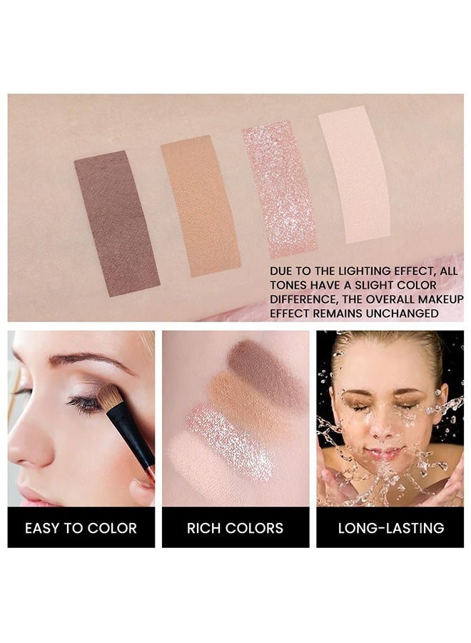 MYHO Eyeshadow - Quads Matte Eye Shadow Powder Makeup Palette - Nudes Brown & Champagne Pink Shimmer Eyeshadow, Long-Lasting Eyeshadow Waterproof Anti-Smudge, Sombras De Ojos, with Built-In Mirror 02 - Image 3