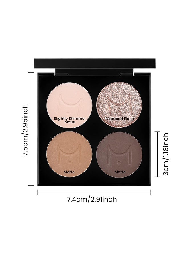 MYHO Eyeshadow - Quads Matte Eye Shadow Powder Makeup Palette - Nudes Brown & Champagne Pink Shimmer Eyeshadow, Long-Lasting Eyeshadow Waterproof Anti-Smudge, Sombras De Ojos, with Built-In Mirror 02 - Image 5