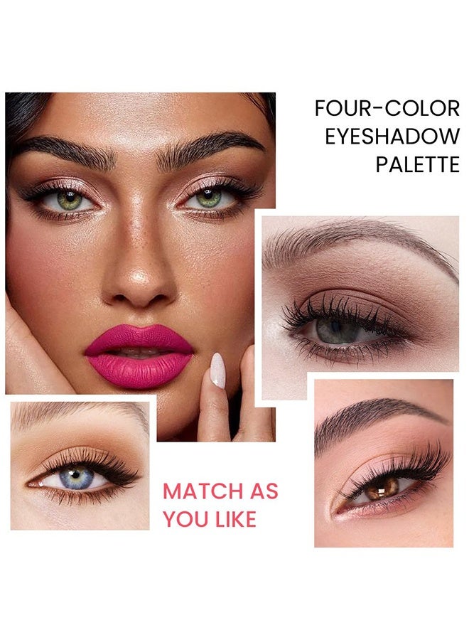 MYHO Eyeshadow - Quads Matte Eye Shadow Powder Makeup Palette - Nudes Brown & Champagne Pink Shimmer Eyeshadow, Long-Lasting Eyeshadow Waterproof Anti-Smudge, Sombras De Ojos, with Built-In Mirror 02 - Image 4
