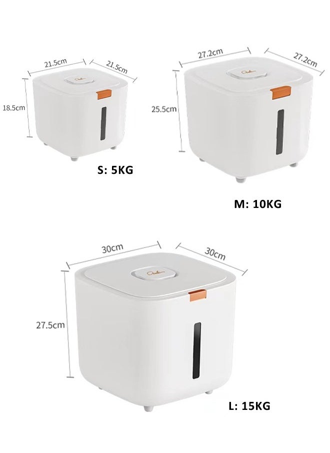 HQ-GAMING Rice Dispenser Sealing Rice 5KG/10KG/15KG Multifunctional Moisture Insect-proof Rice Container Sealed Household Grain Storage Bucket for Kitchen with Free Measuring Cup  - Image 2