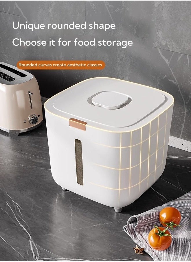 HQ-GAMING Rice Dispenser Sealing Rice 5KG/10KG/15KG Multifunctional Moisture Insect-proof Rice Container Sealed Household Grain Storage Bucket for Kitchen with Free Measuring Cup  - Image 5