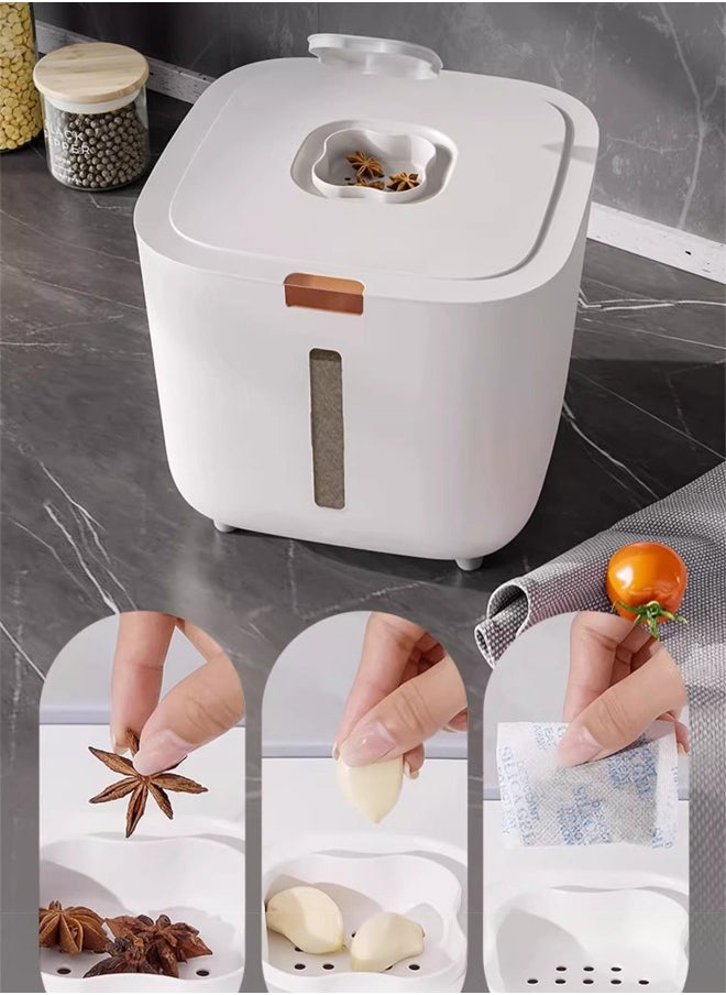 HQ-GAMING Rice Dispenser Sealing Rice 5KG/10KG/15KG Multifunctional Moisture Insect-proof Rice Container Sealed Household Grain Storage Bucket for Kitchen with Free Measuring Cup  - Image 4