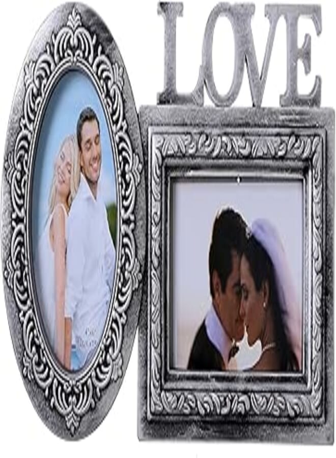 Photo Frame H609-1, 2 Pictures Love - Silver