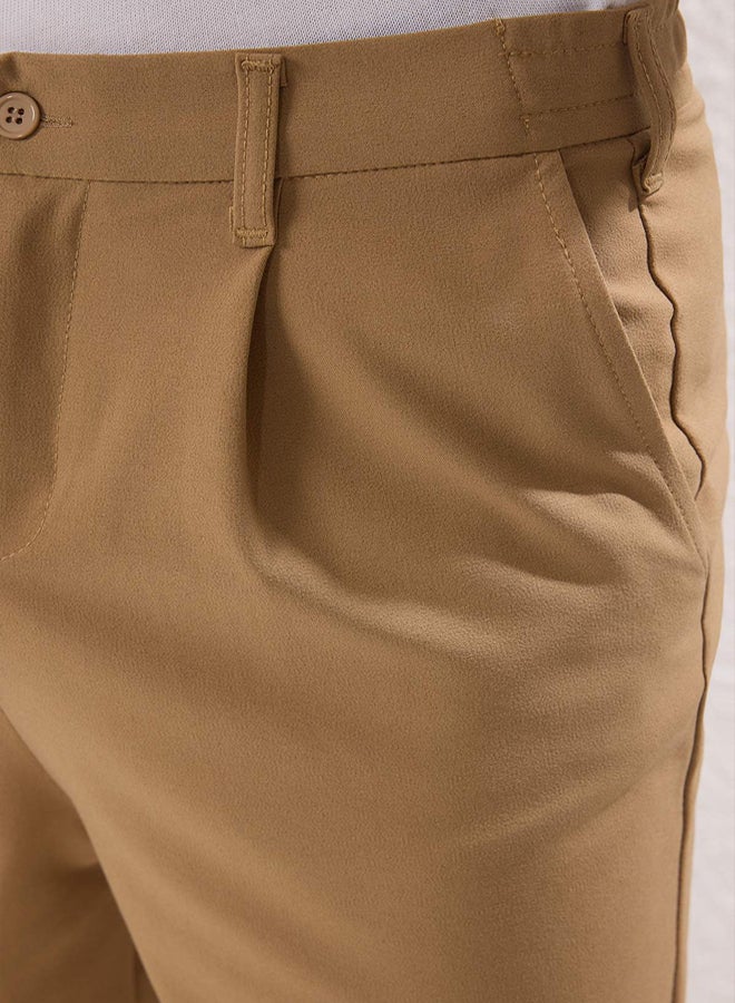 trendyol Beige Wideleg Baggy Comfortable Fit More Sustinable Woven Fabric Trousers - Image 3