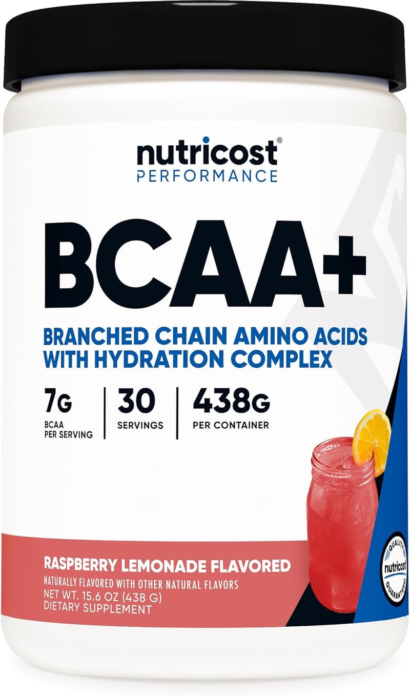 Nutricost BCAA  Hydration Powder Raspberry Lemonade 30 Servings  Branched Chain Amino Acids with Hydration Complex  GlutenFree NonGMO - Image 1
