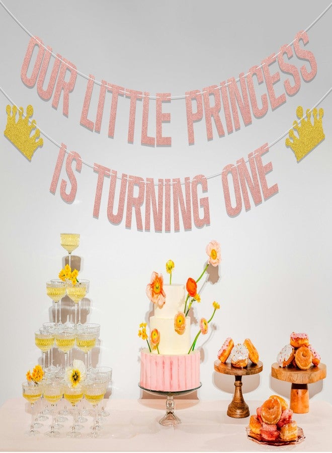 WFKLDF Our Little Princess 1st Birthday Party Decorations, Princess Theme Happy Birthday Decor, Girls Baby Shower Party Supplies - Image 3