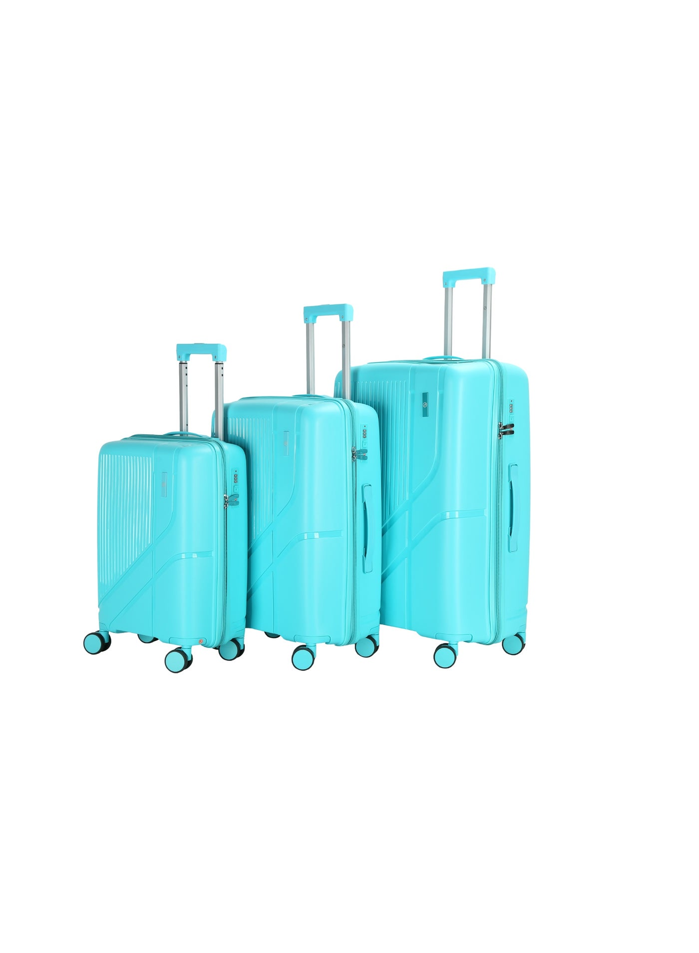 HT 3-Piece Luggage Set – Hard Shell Suitcases with Spinner Wheels, Telescopic Handle & Anti-Jam Zippers Lightweight Travel Set (3-Piece Set 20"/24"/28)