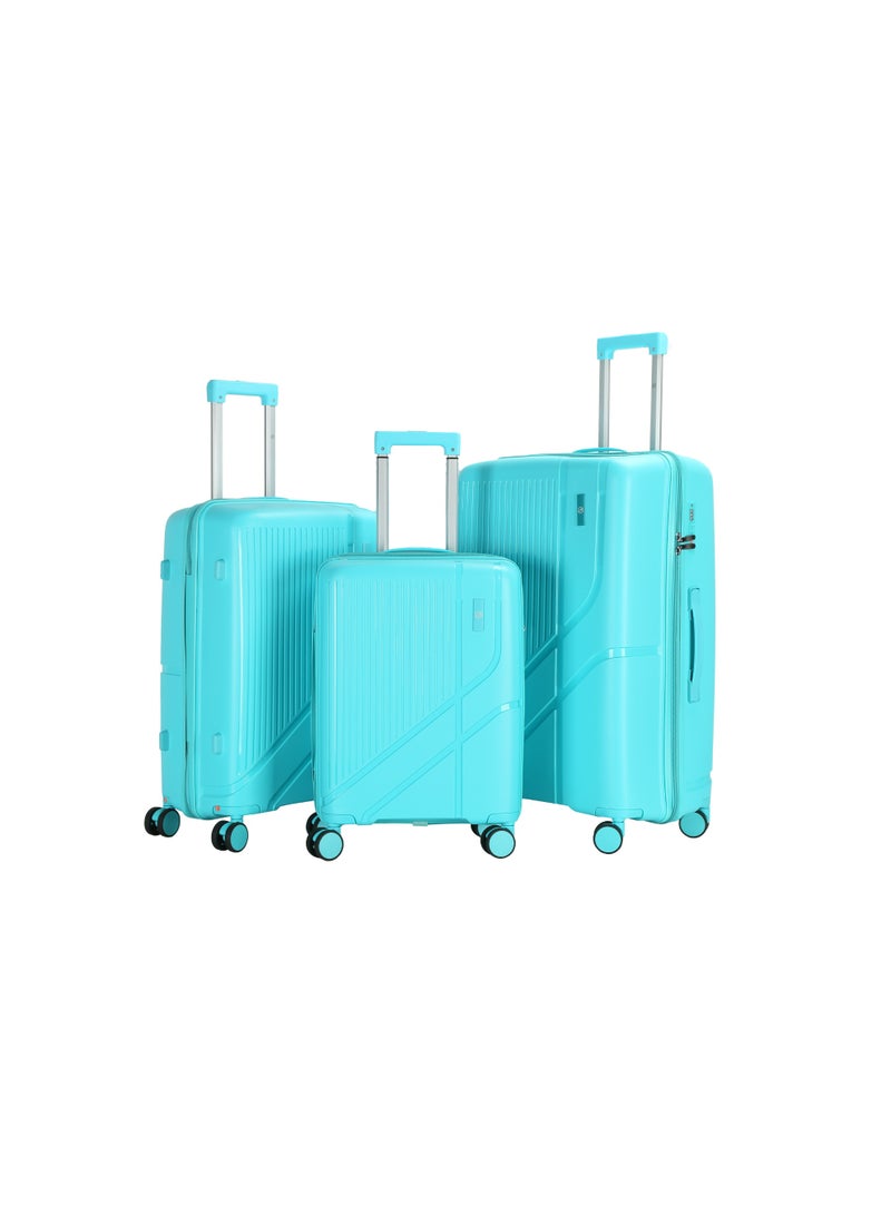 اتش تي مجموعة حقائب سفر من 3 قطع من H.T - حقائب سفر صلبة مزودة بعجلات دوارة ومقبض تلسكوبي وسحابات مضادة للانحشار، مجموعة سفر خفيفة الوزن (مجموعة من 3 قطع 20 بوصة / 24 بوصة / 28 بوصة) - Image 2