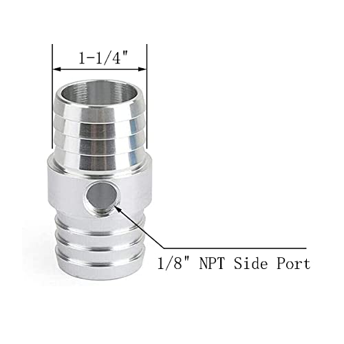 Yemtuls 1-1/4" to 1-1/4" O.D with 1/8" NPT Side Port Radiator Hose Barb Coupler for Install LS Swap Steam/Coolant Crossover Device - Image 2
