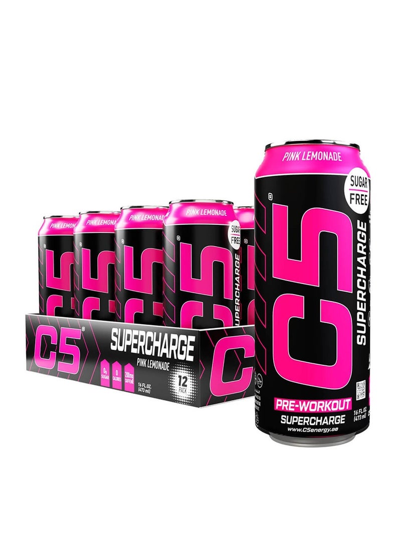 C5 SUPERCHARGE Sugar Free Pink Lemonade 473ml Pack of 12 - Image 1