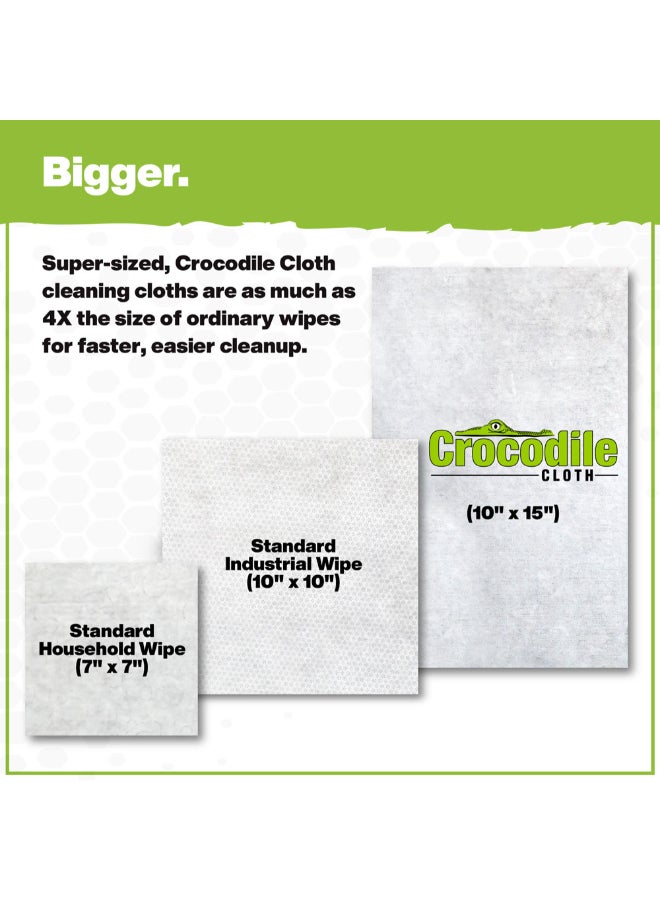 Crocodile 80-Piece Power Scrub Oversized Pre-Moistened Cleaning Cloth White 10 x 15 Inch 6500-080 - Image 4