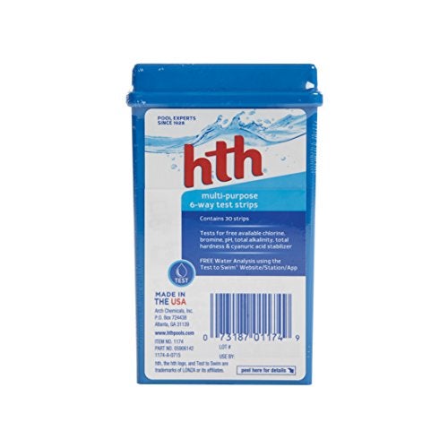 HTH 1174 Multi Purpose 6-Way Test Strips for Swimming Pools, 30 ct - Image 1